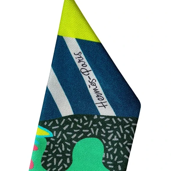 Hermès Twilly En Liberte Scarf Skinny Silk Colorful Print - Picture 3 of 7